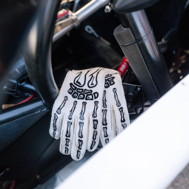 SFI Race Gloves - Skeleton Design & Outside Stitching
