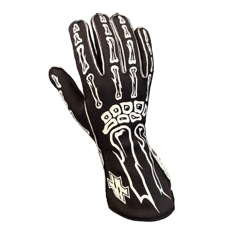 SFI Race Gloves - Skeleton Design & Outside Stitching