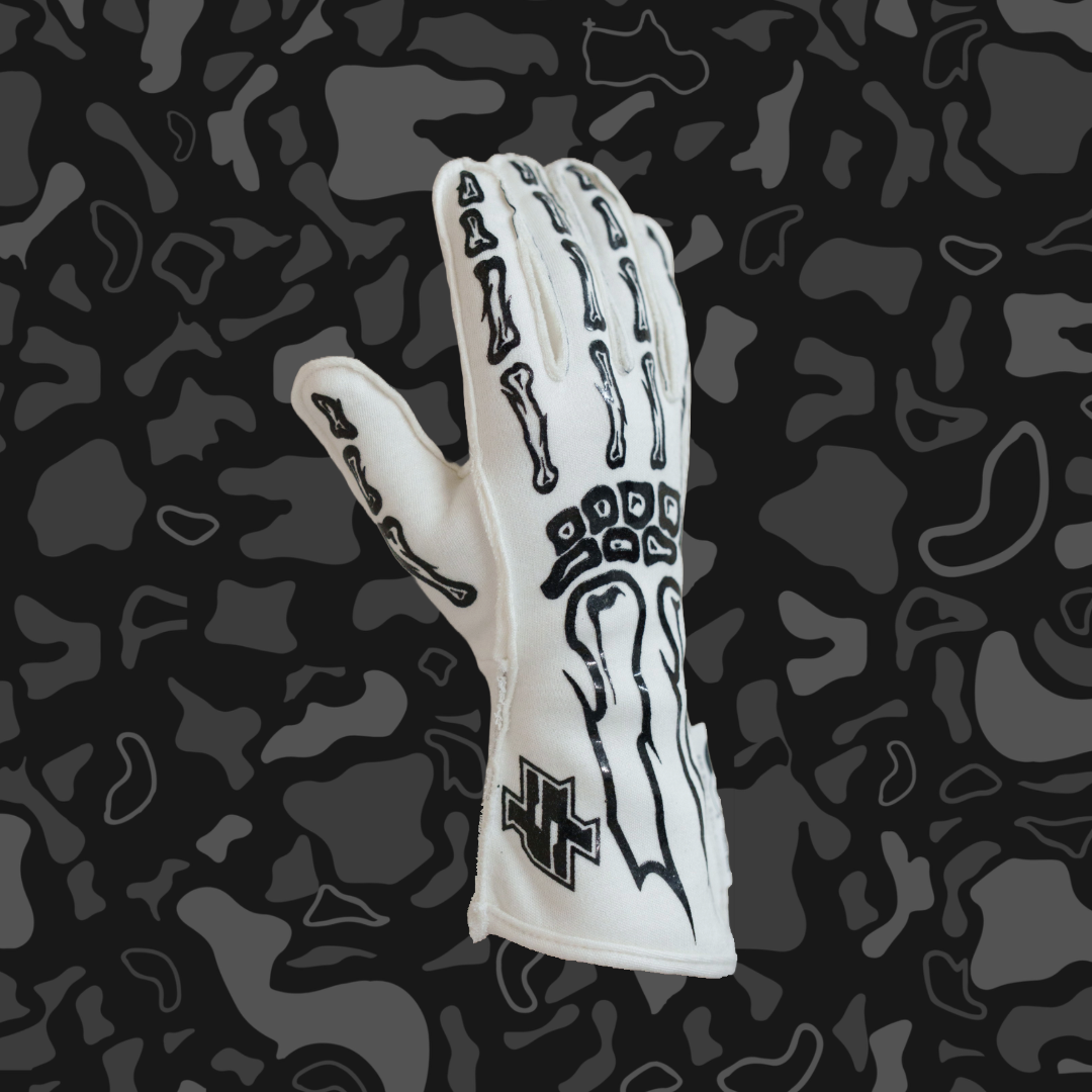 SFI Race Gloves - Skeleton Design & Outside Stitching