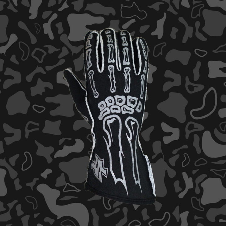 SFI Race Gloves - Skeleton Design & Outside Stitching